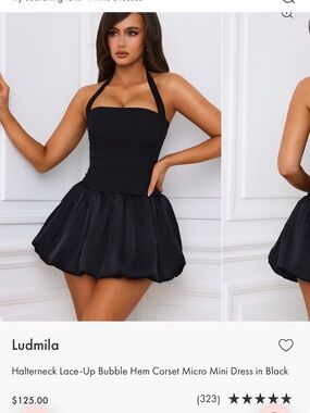 Oh Polly Black Halterneck Bubble-Hem Corset Mini Dress